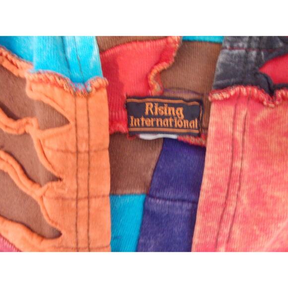 RISING INTERNATIONAL WOMEN Medium - FULL ZIP SLASHED PATCHWORK HOODIE SWEATSHIRT - Picture 3 of 9